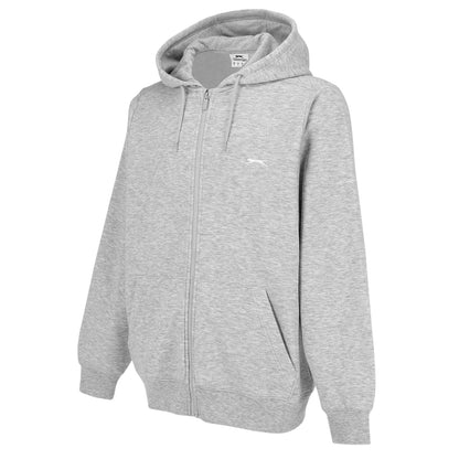 Grey Marl - Side - Slazenger Mens Polycotton Full Zip Hoodie
