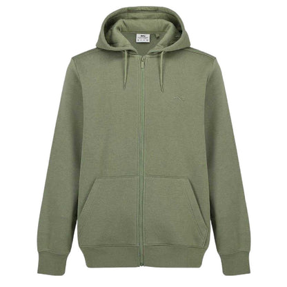 Khaki - Front - Slazenger Mens Polycotton Full Zip Hoodie