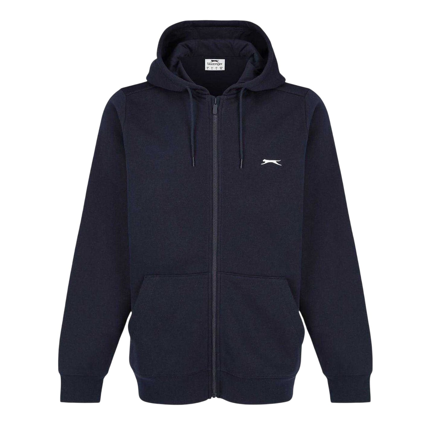 Navy - Front - Slazenger Mens Polycotton Full Zip Hoodie