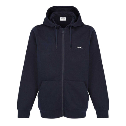 Navy - Front - Slazenger Mens Polycotton Full Zip Hoodie