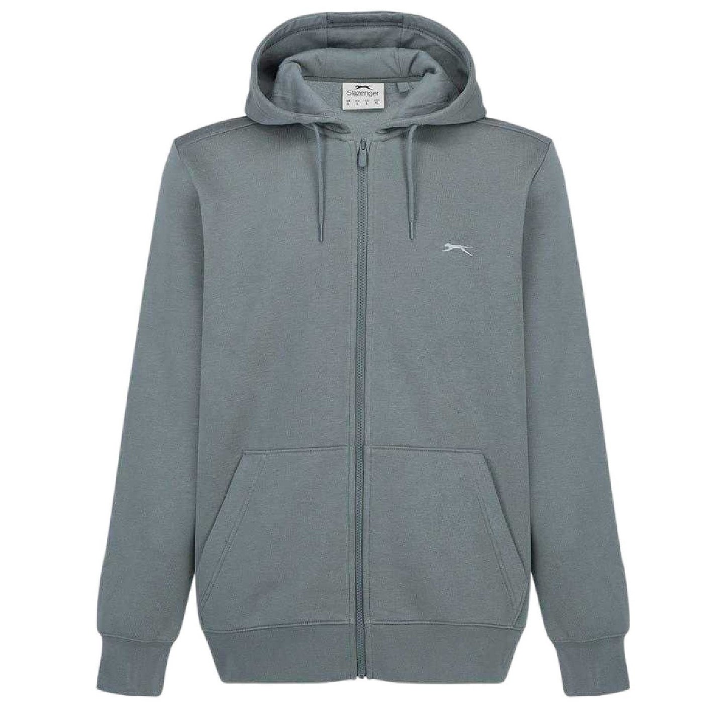 Slate Grey - Front - Slazenger Mens Polycotton Full Zip Hoodie