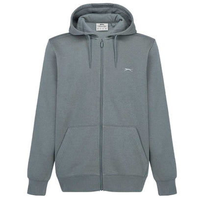 Slate Grey - Front - Slazenger Mens Polycotton Full Zip Hoodie