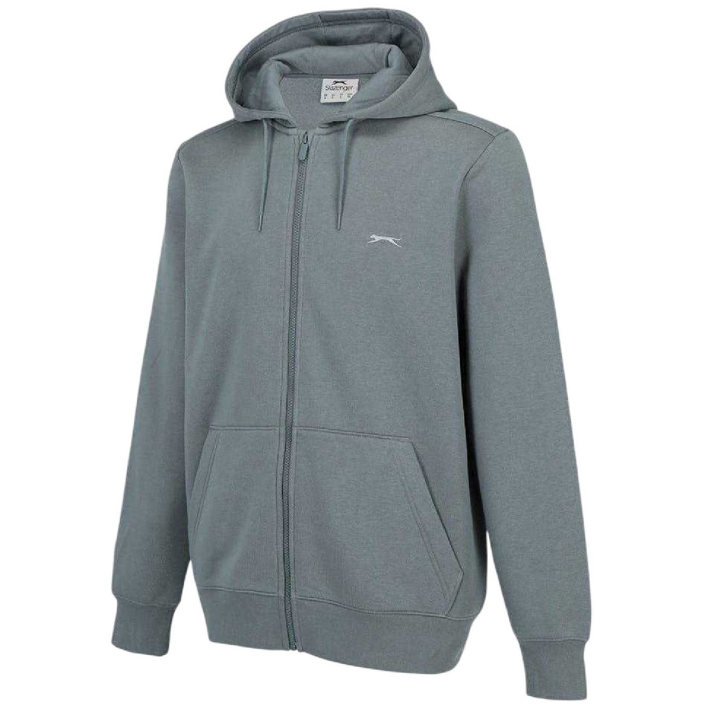Slate Grey - Side - Slazenger Mens Polycotton Full Zip Hoodie