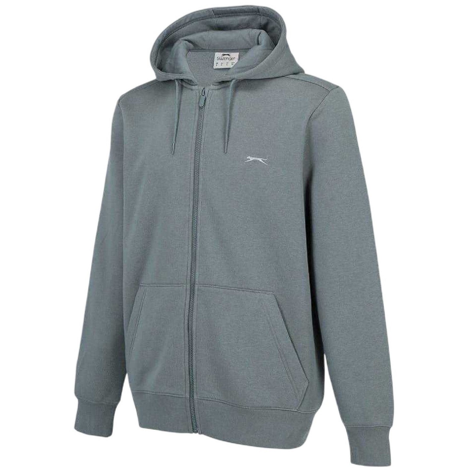 Slate Grey - Side - Slazenger Mens Polycotton Full Zip Hoodie