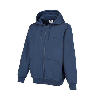 Steel Blue - Side - Slazenger Mens Polycotton Full Zip Hoodie