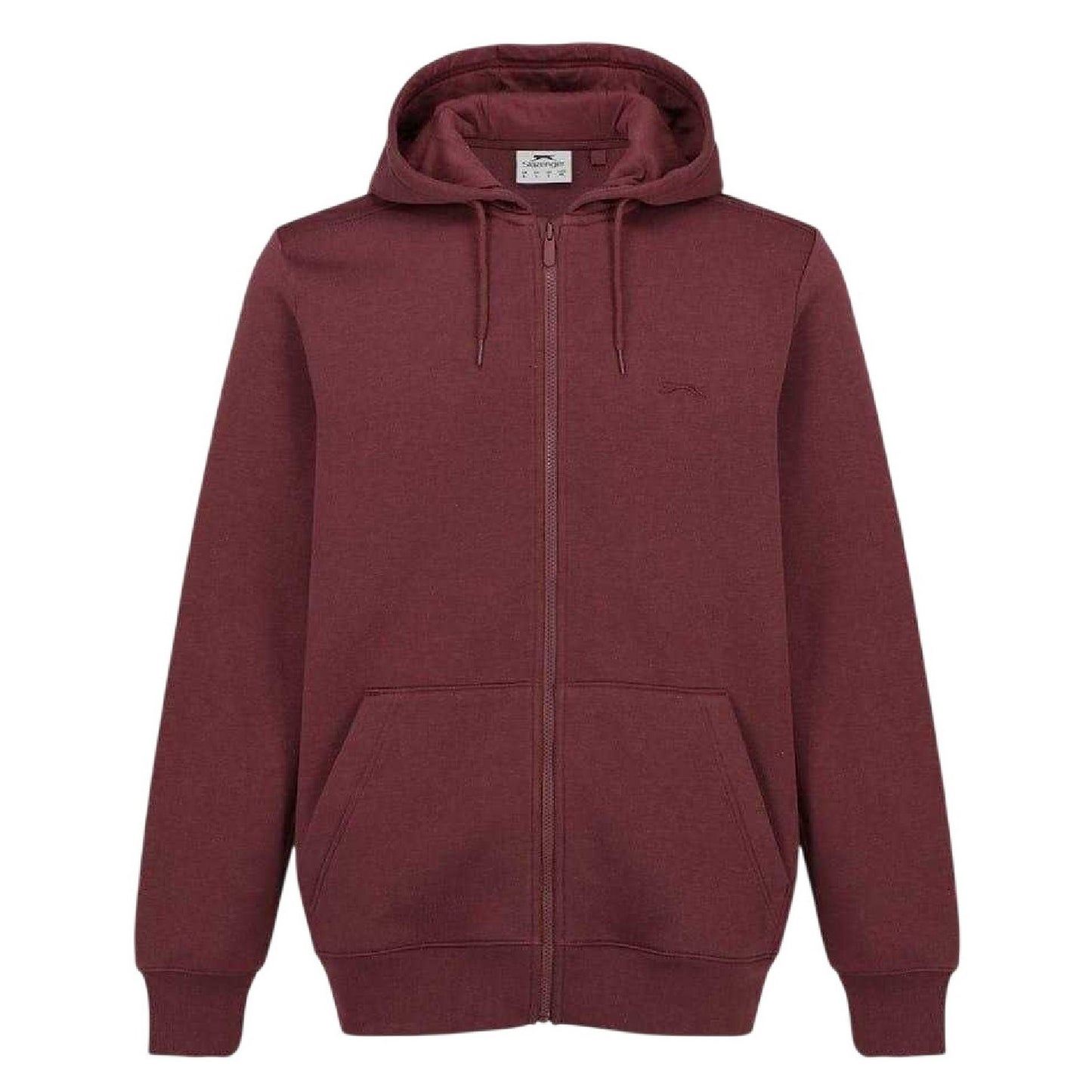 Burgundy - Front - Slazenger Mens Polycotton Full Zip Hoodie