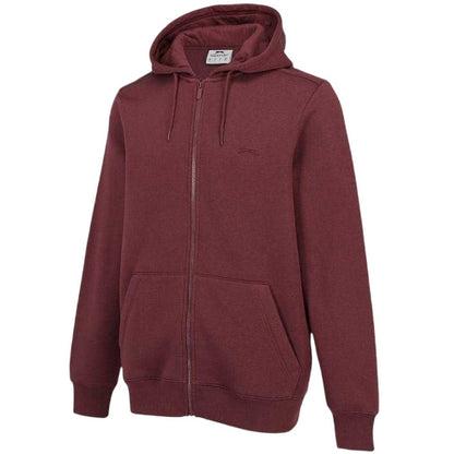 Burgundy - Side - Slazenger Mens Polycotton Full Zip Hoodie