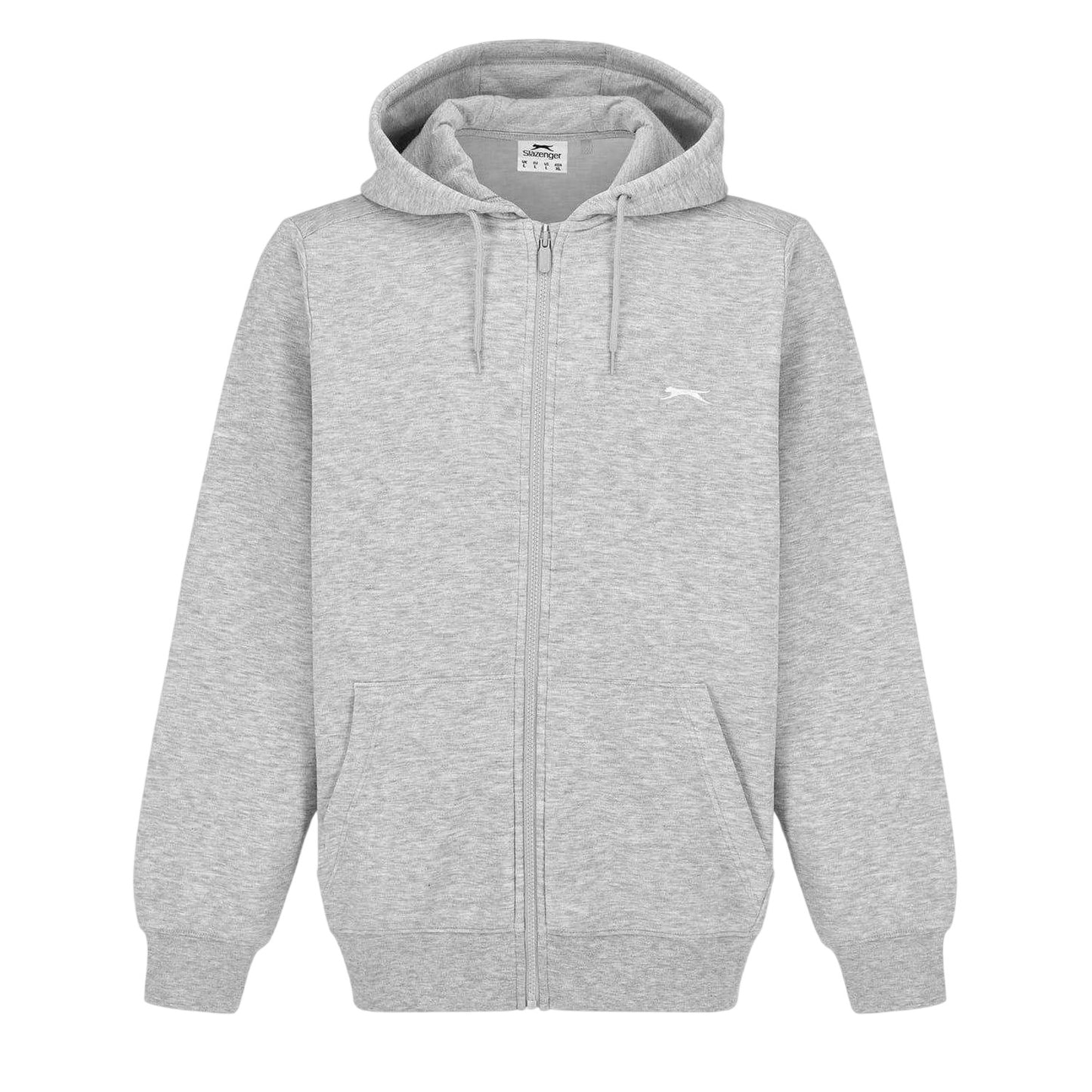 Grey Marl - Front - Slazenger Mens Polycotton Full Zip Hoodie
