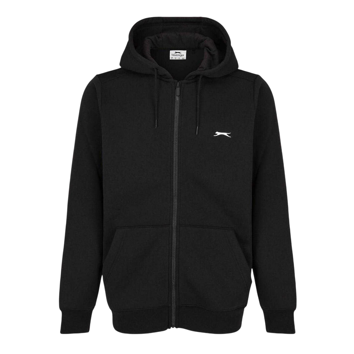 Black - Front - Slazenger Mens Polycotton Full Zip Hoodie