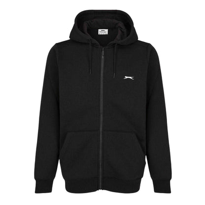 Black - Front - Slazenger Mens Polycotton Full Zip Hoodie