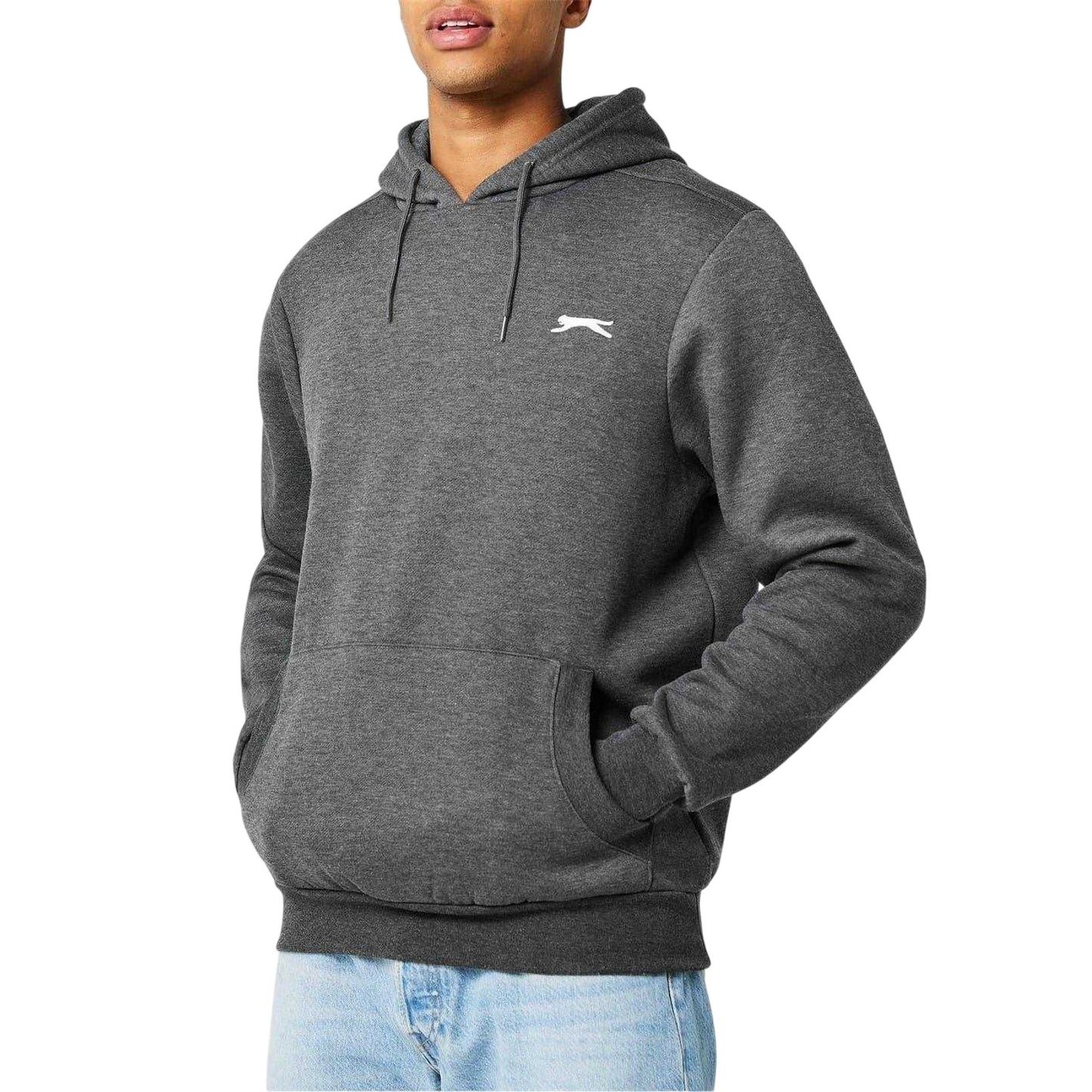 Charcoal Marl - Side - Slazenger Mens Fleece Hoodie