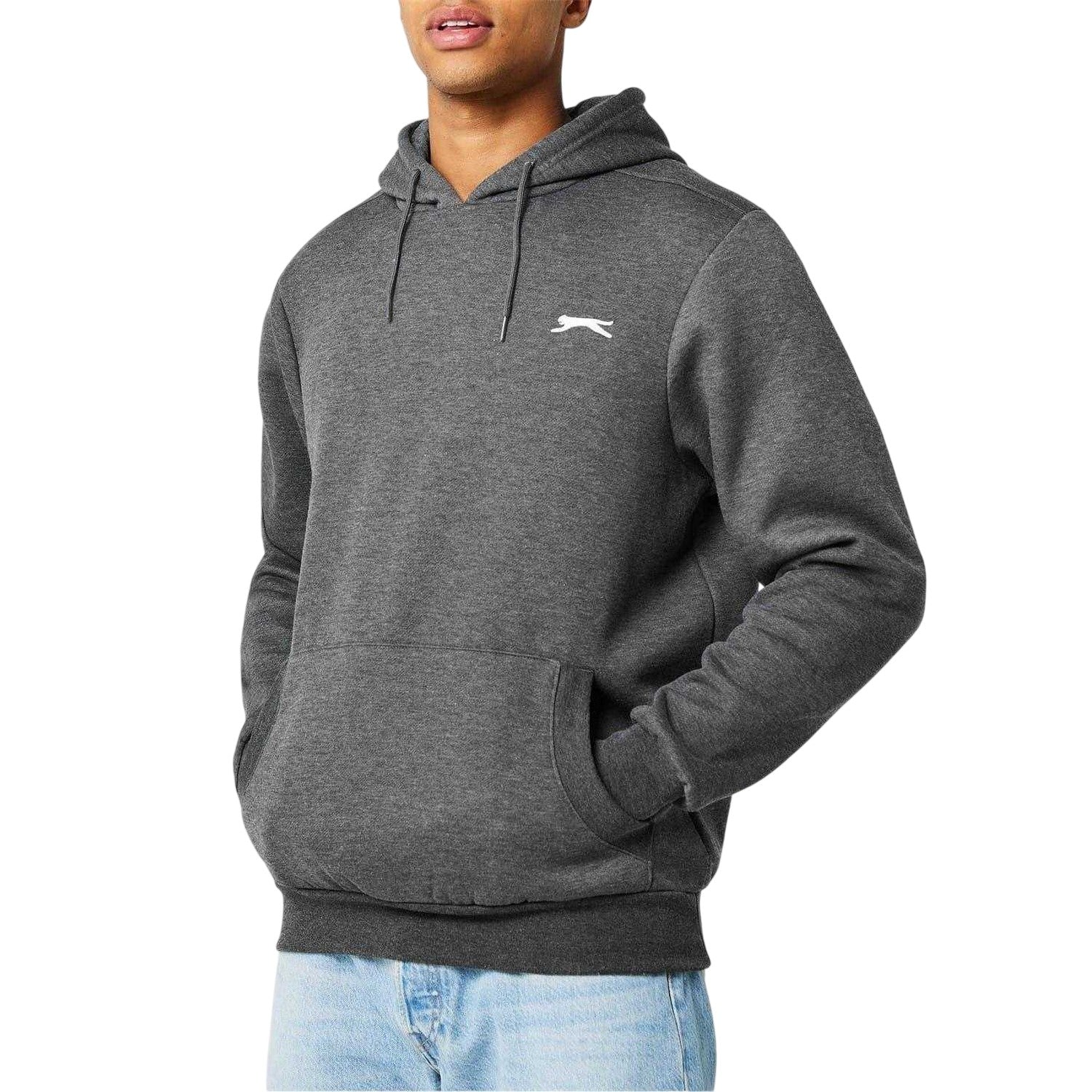 Charcoal Marl - Side - Slazenger Mens Fleece Hoodie