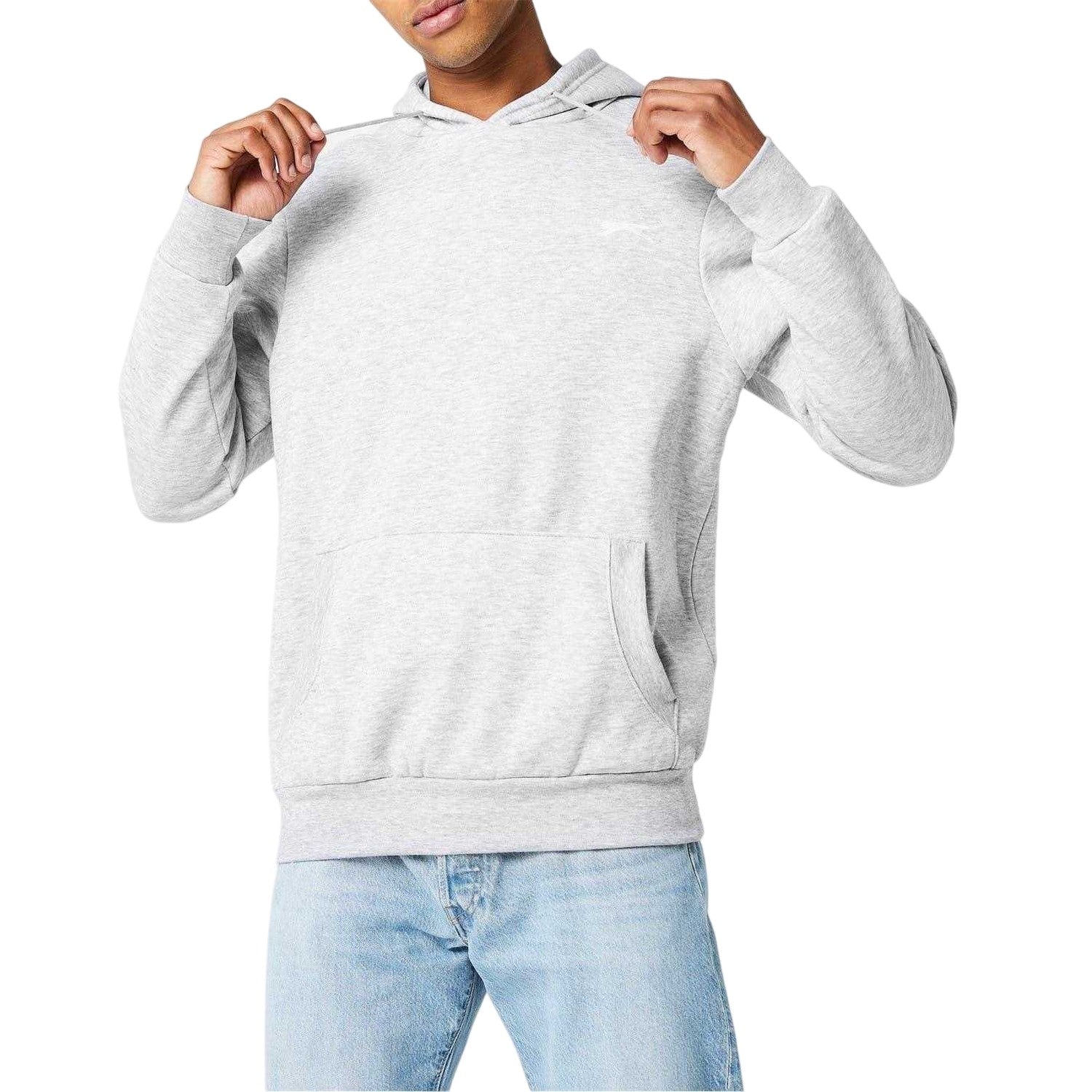 Grey Marl - Side - Slazenger Mens Fleece Hoodie