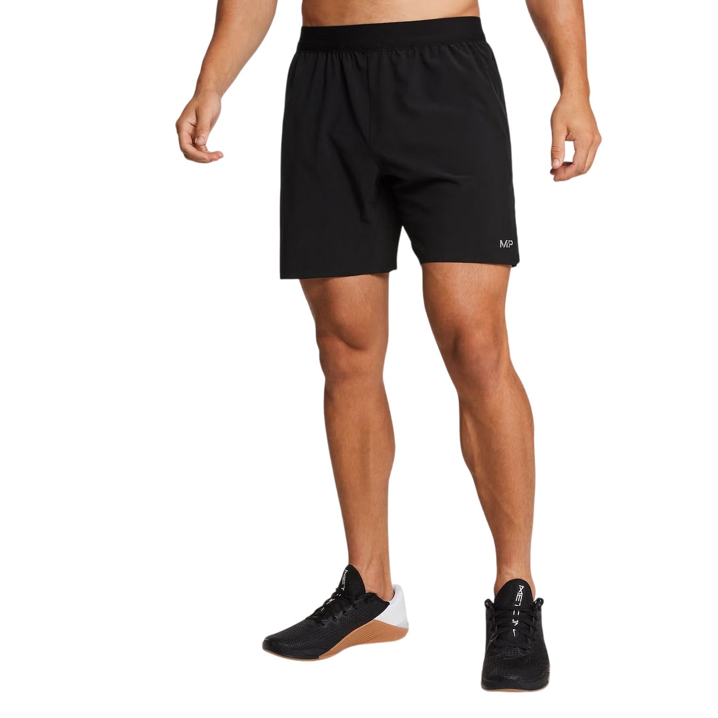 Black - Front - MyProtien Mens Logo Running Shorts