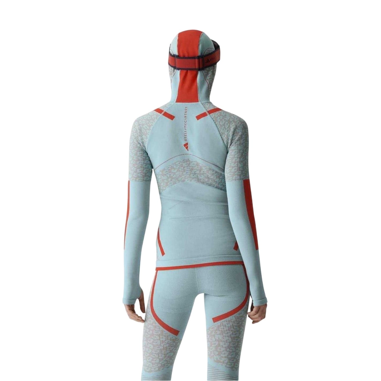Green - Side - Adidas Womens-Ladies Tech Geometric Technical Funnel Neck Raglan Hoodie