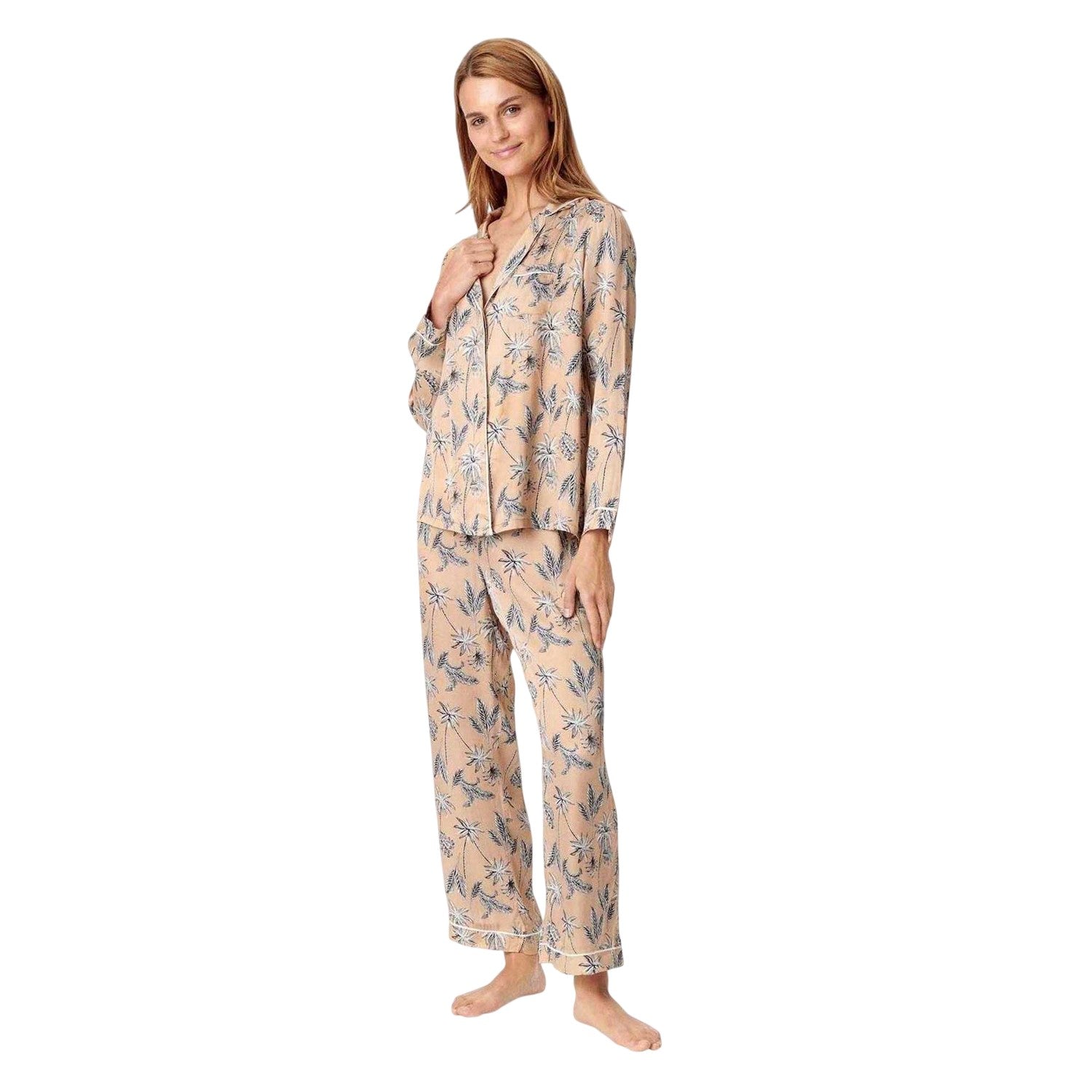 Moonlight - Side - CCDK Copenhagen Womens-Ladies Josephine Palm Tree Pyjama Top