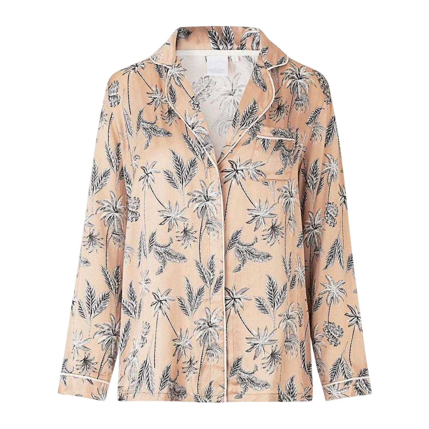 Moonlight - Front - CCDK Copenhagen Womens-Ladies Josephine Palm Tree Pyjama Top