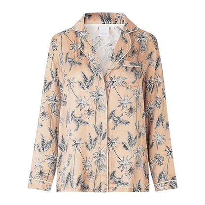Moonlight - Front - CCDK Copenhagen Womens-Ladies Josephine Palm Tree Pyjama Top