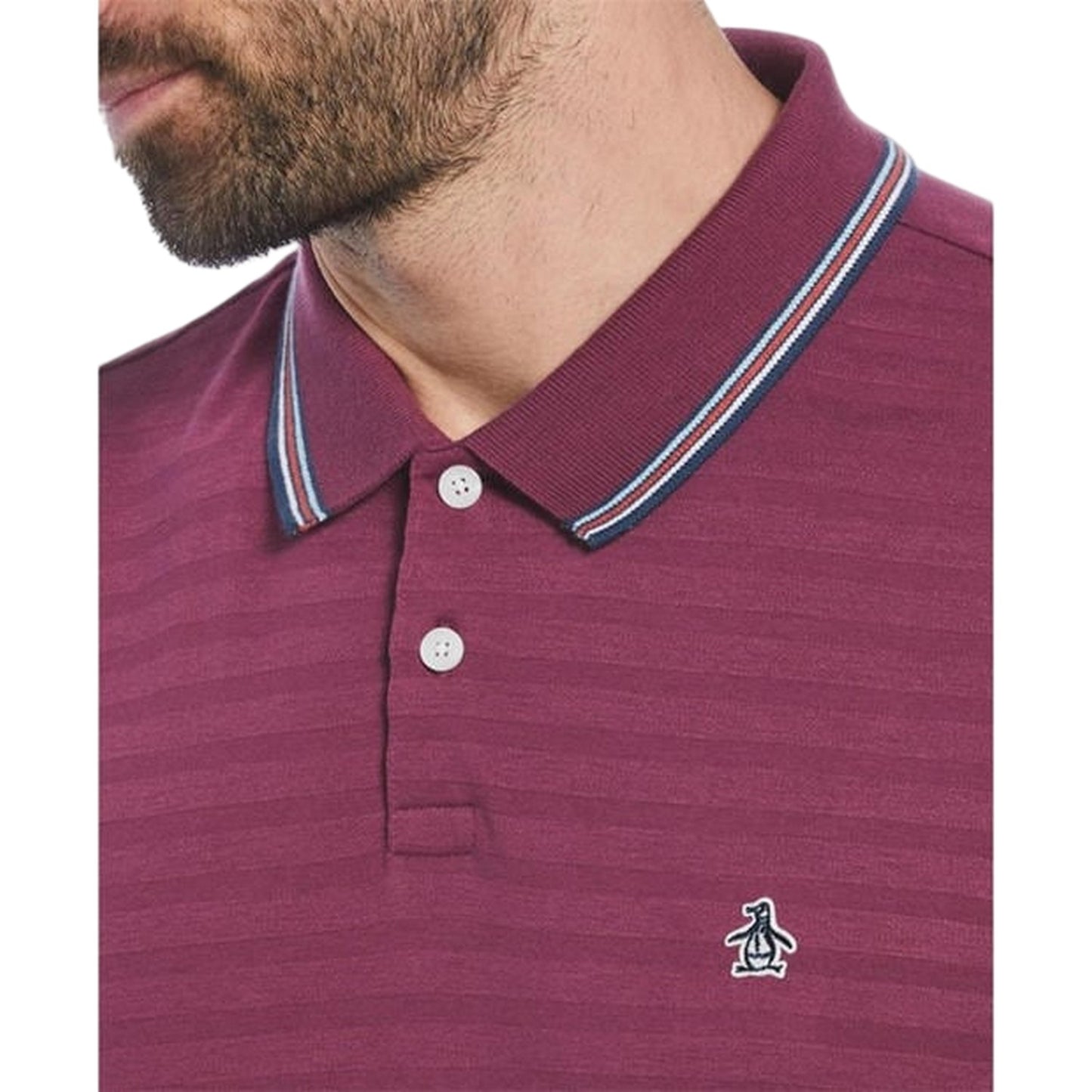 Amaranth - Side - Original Penguin Mens Tipped Regular Polo Shirt