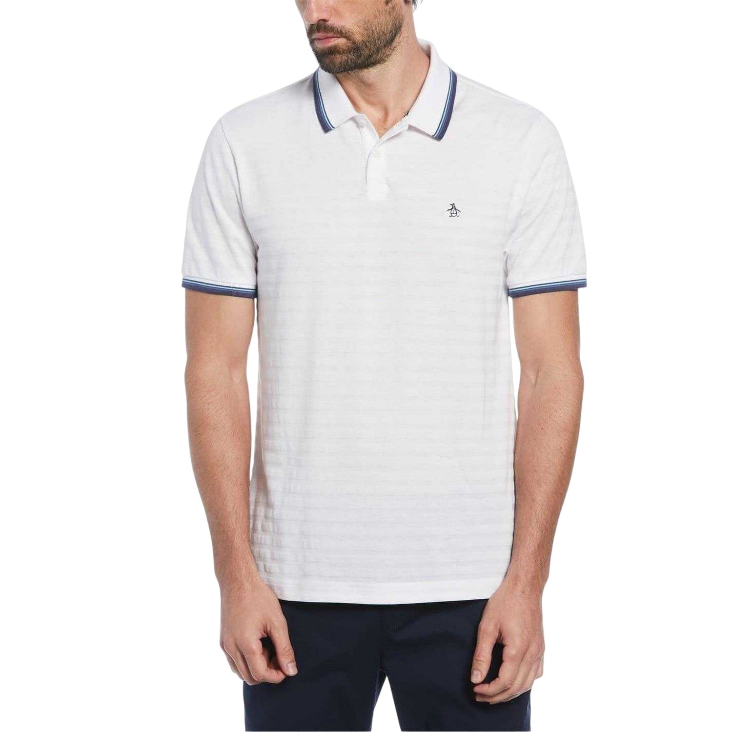White - Front - Original Penguin Mens Tipped Regular Polo Shirt