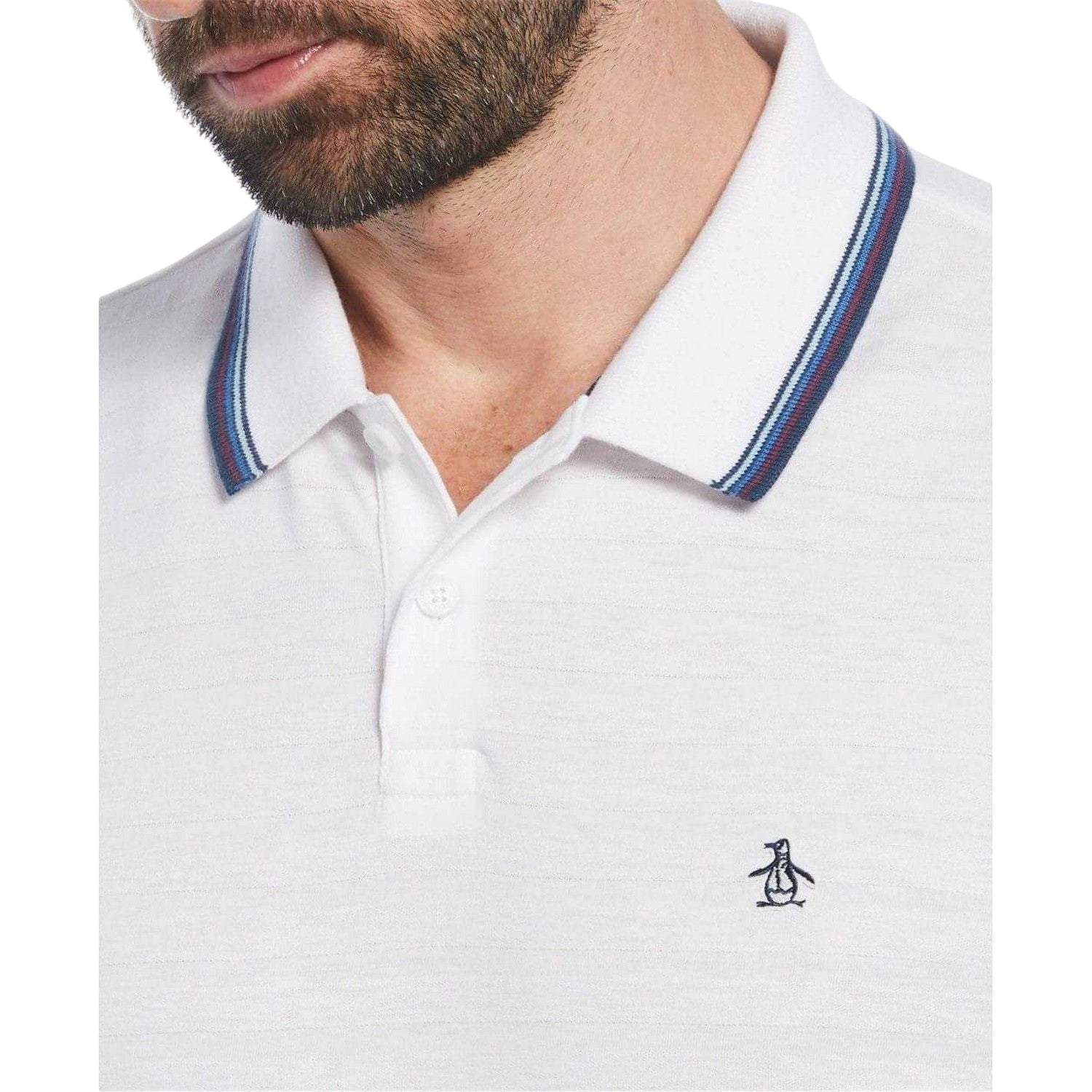 White - Side - Original Penguin Mens Tipped Regular Polo Shirt