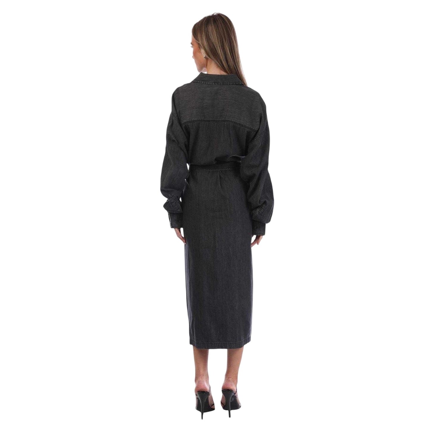Black Print - Back - Diesel Womens-Ladies D-Paige-Stram Rayon Shirt Dress
