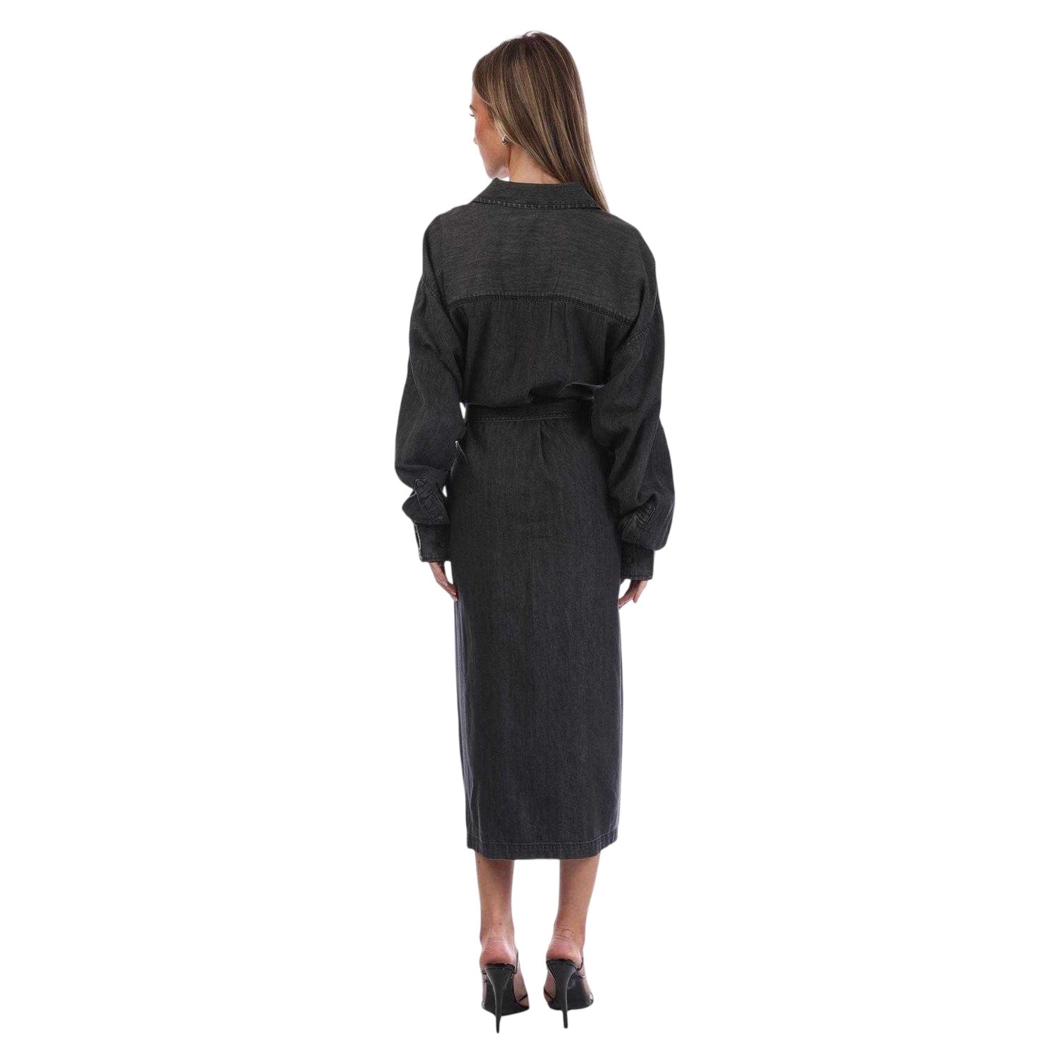 Black Print - Back - Diesel Womens-Ladies D-Paige-Stram Rayon Shirt Dress