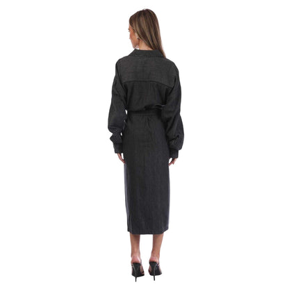 Black Print - Back - Diesel Womens-Ladies D-Paige-Stram Rayon Shirt Dress
