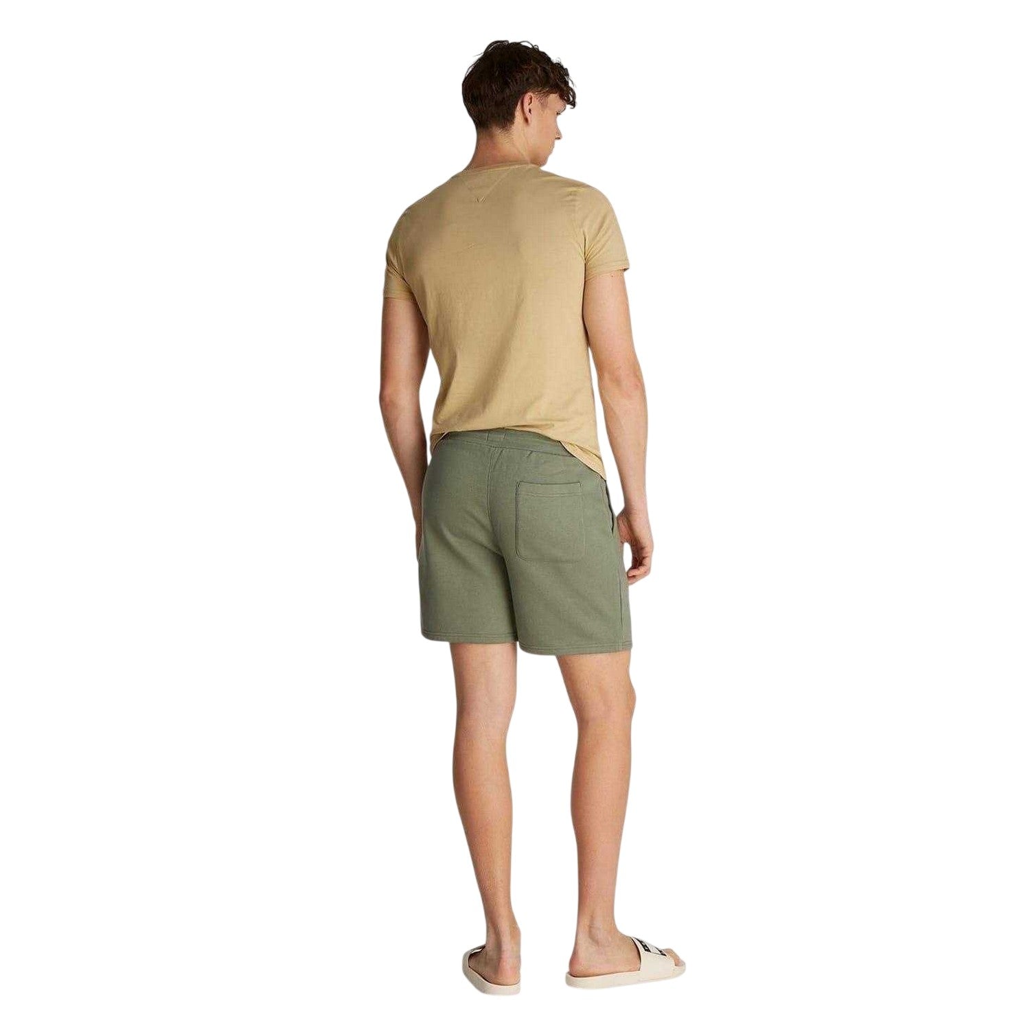 Green - Back - Tommy Jeans Mens Flagbeach Polycotton Logo Shorts