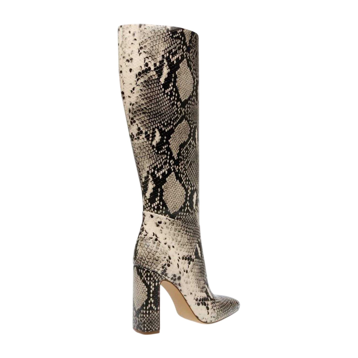 Light Beige-Natural Snake - Back - Steve Madden Womens-Ladies Snakeskin Knee-High Boots
