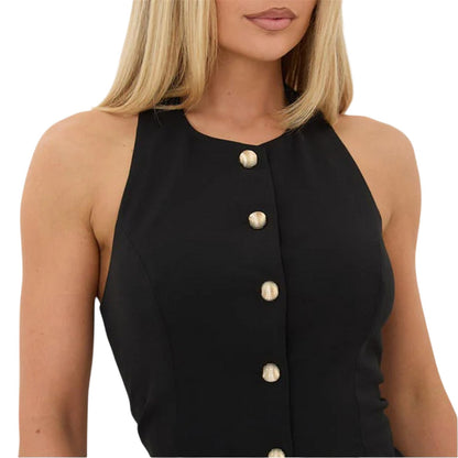 Black - Lifestyle - I Saw It First Womens-Ladies Halter Neck Sleeveless Waistcoat