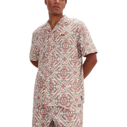 Brown-Beige - Back - Ellesse Mens Melos Geometric Short-Sleeved Shirt