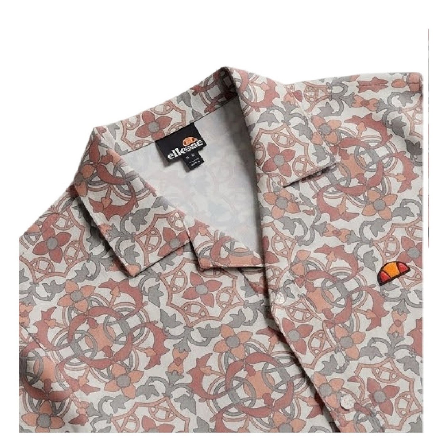 Brown-Beige - Lifestyle - Ellesse Mens Melos Geometric Short-Sleeved Shirt