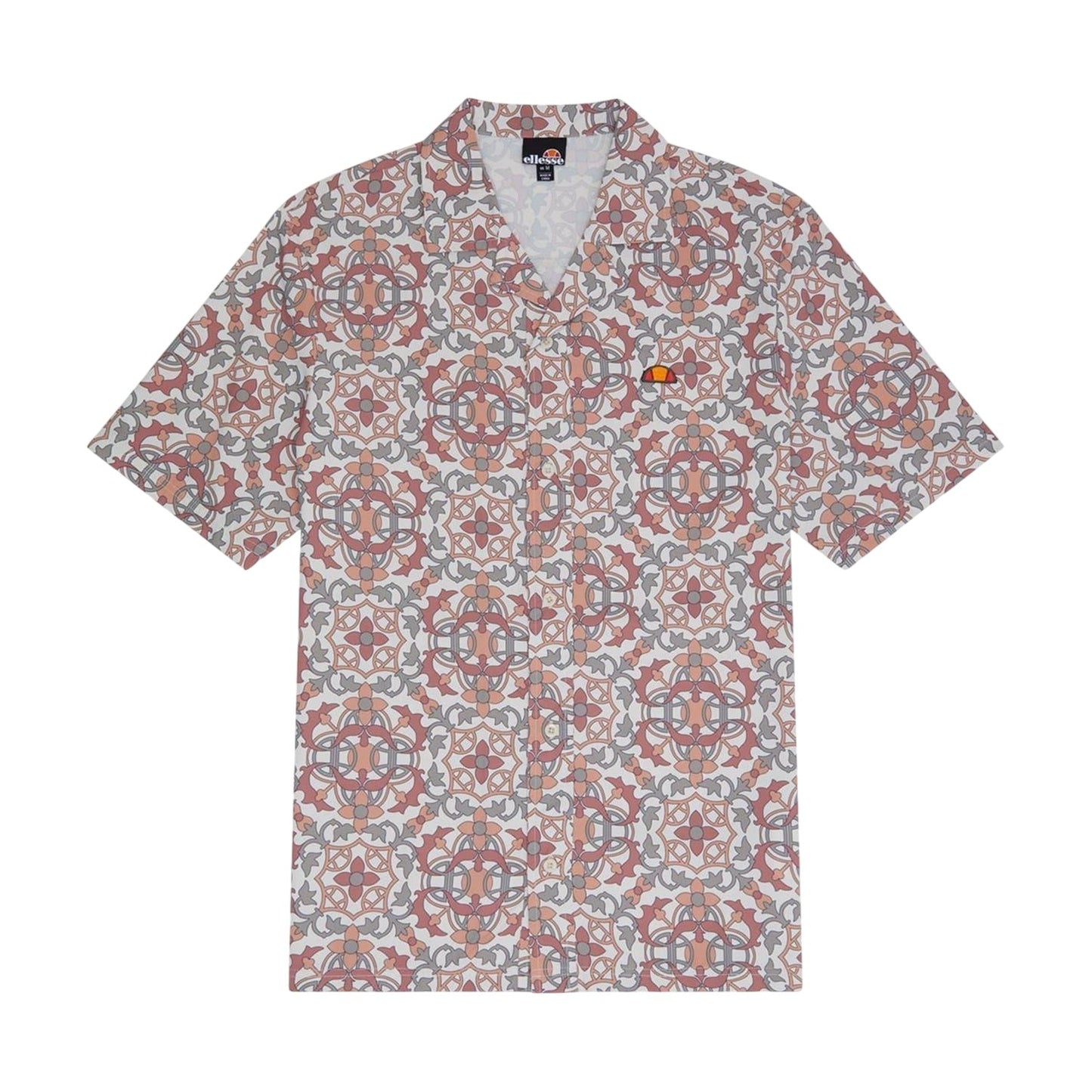 Brown-Beige - Front - Ellesse Mens Melos Geometric Short-Sleeved Shirt