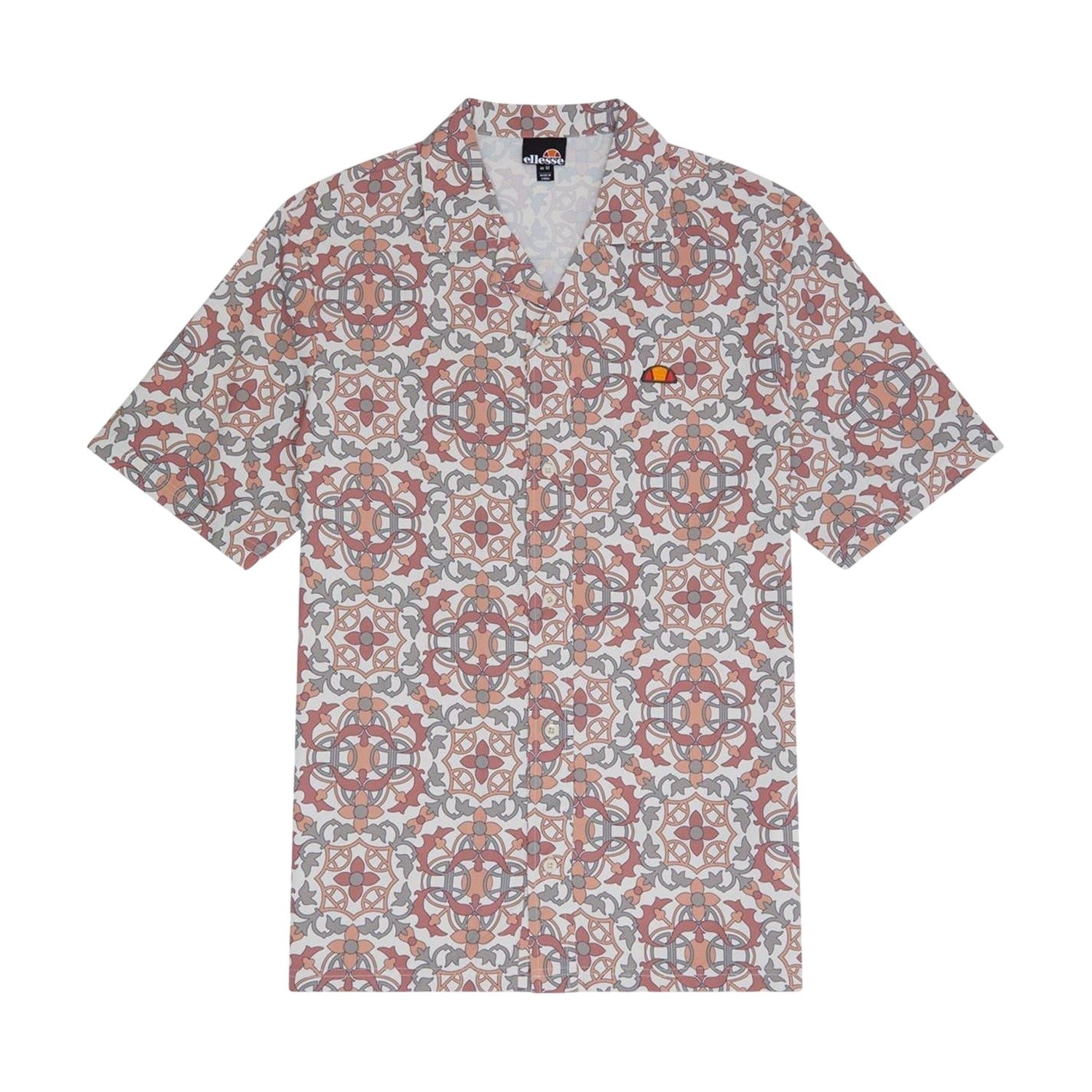 Brown-Beige - Front - Ellesse Mens Melos Geometric Short-Sleeved Shirt