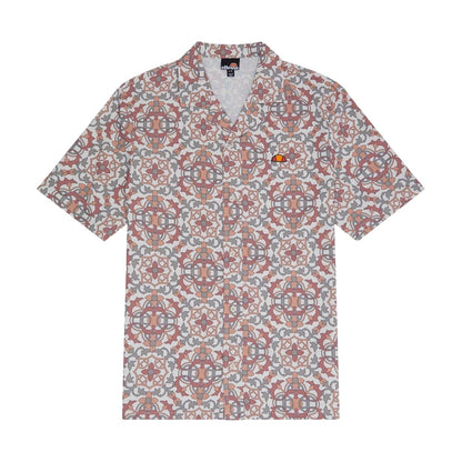 Brown-Beige - Front - Ellesse Mens Melos Geometric Short-Sleeved Shirt