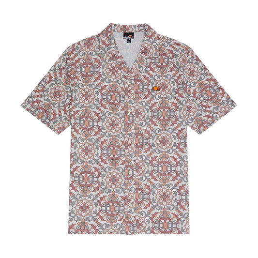 Brown-Beige - Front - Ellesse Mens Melos Geometric Short-Sleeved Shirt