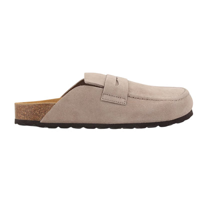 Taupe - Front - Jack Wills Womens-Ladies Shuv Moc Leather Open Back Loafers