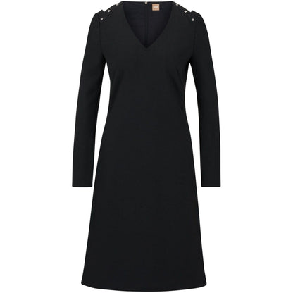 Black - Front - Boss Womens-Ladies Dariva Midi Dress