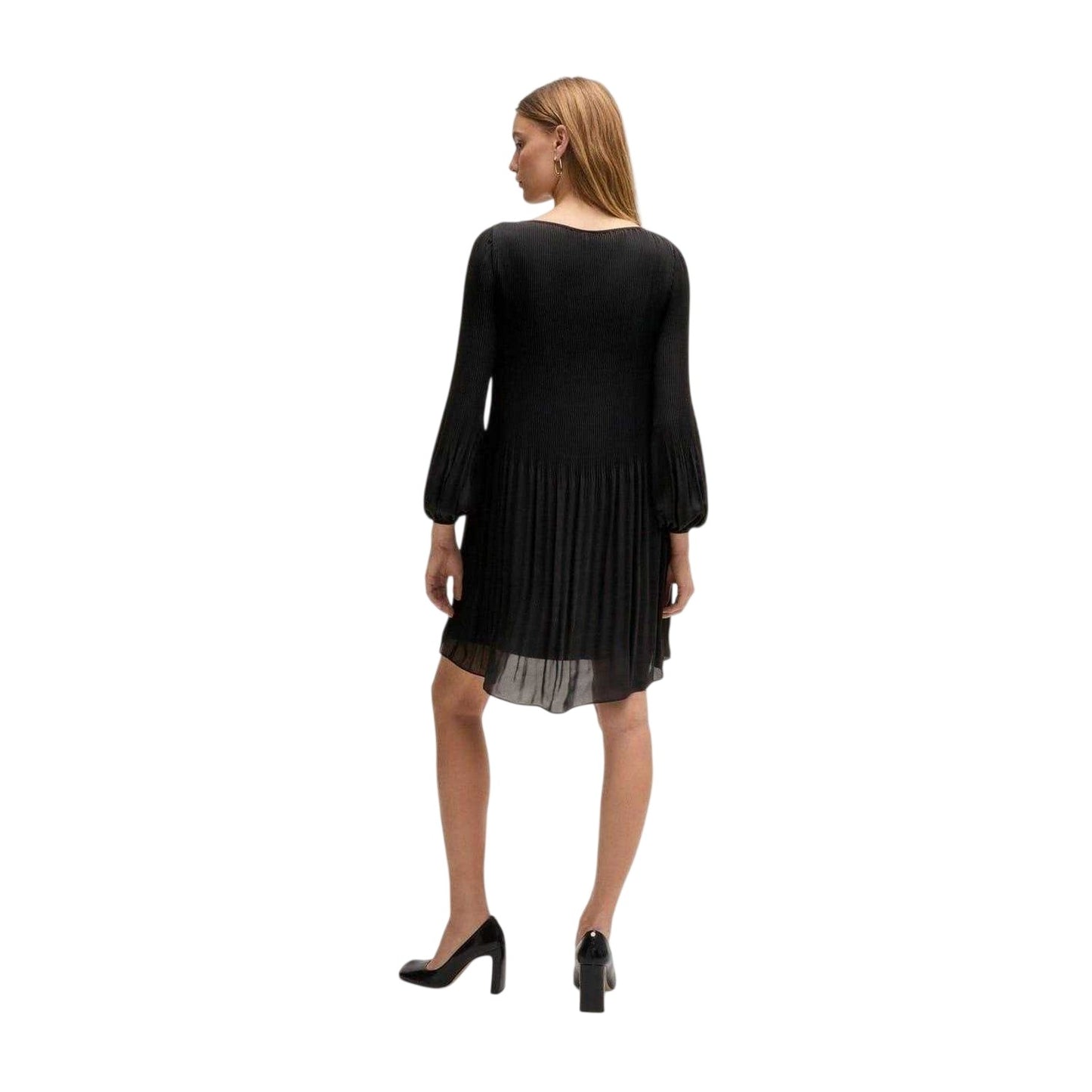 Black - Back - Boss Womens-Ladies Pleated Skater Dress