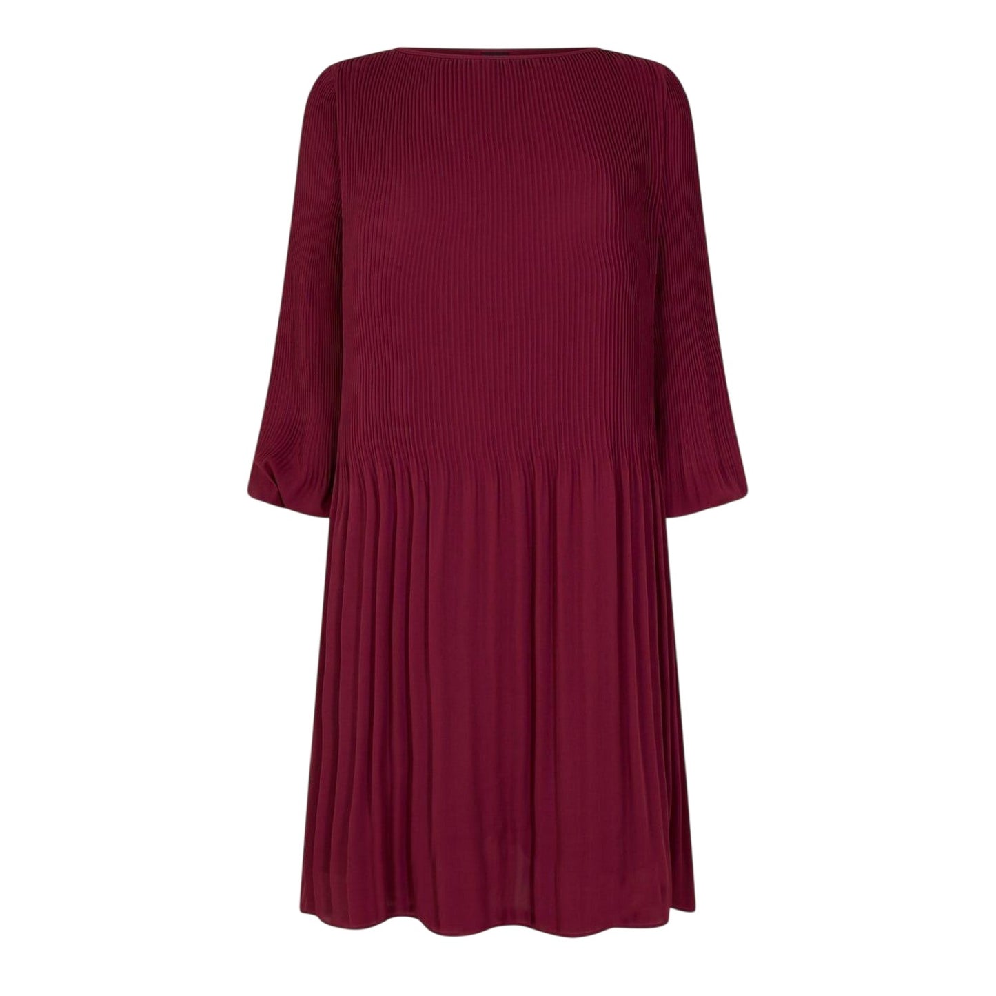 Dark Red - Front - Boss Womens-Ladies Pleated Skater Dress