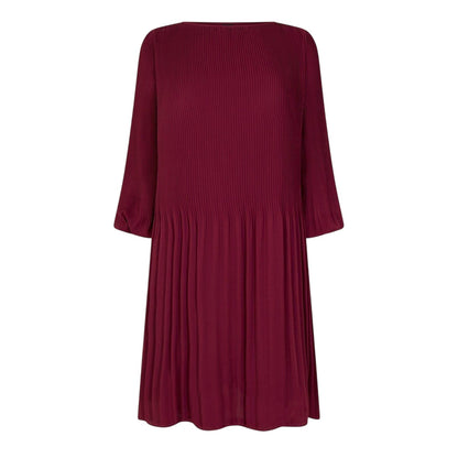 Dark Red - Front - Boss Womens-Ladies Pleated Skater Dress