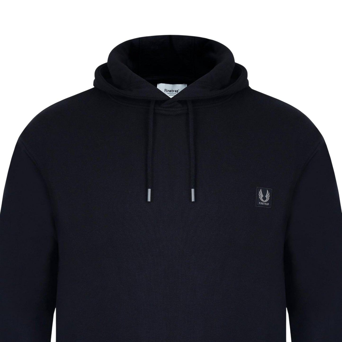 Black - Side - Firetrap Mens Drawstring Hoodie