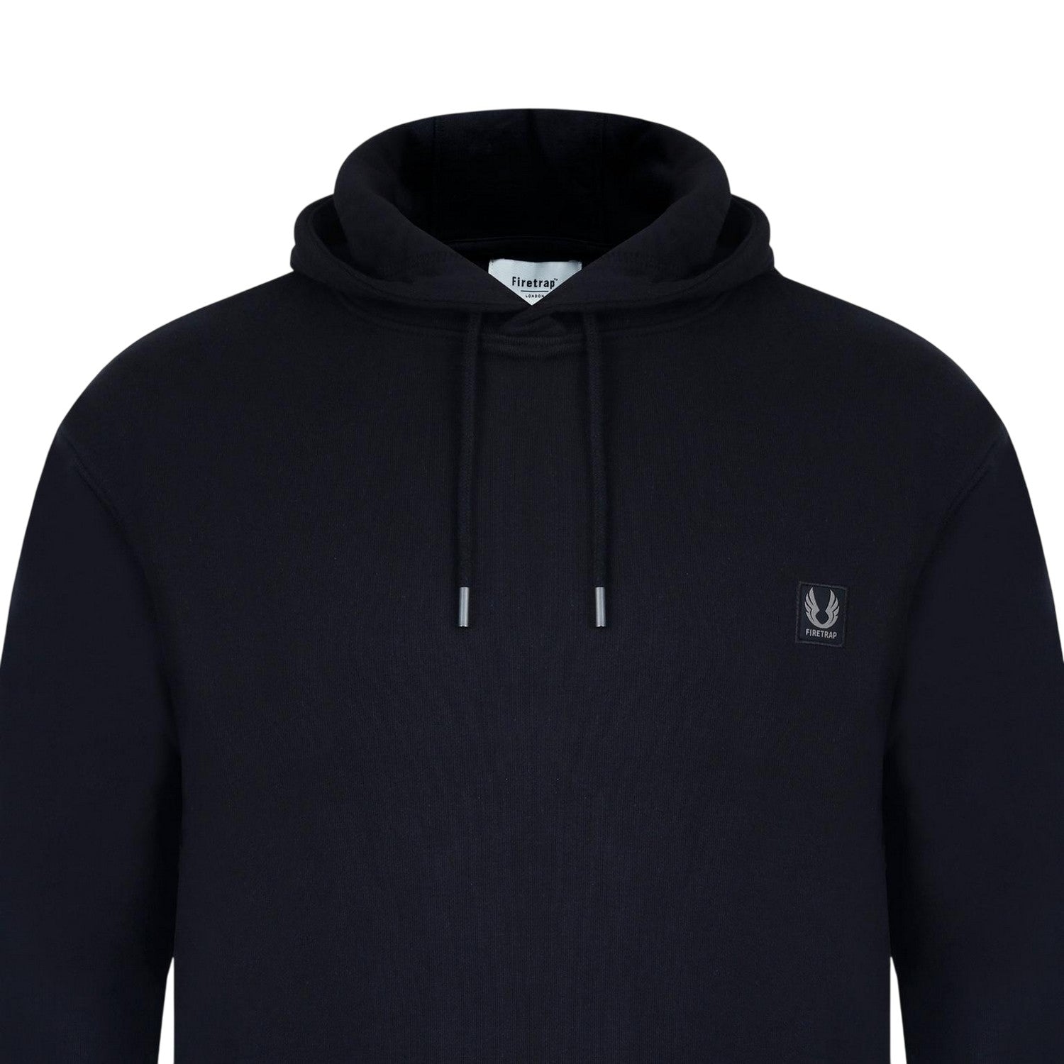 Black - Side - Firetrap Mens Drawstring Hoodie