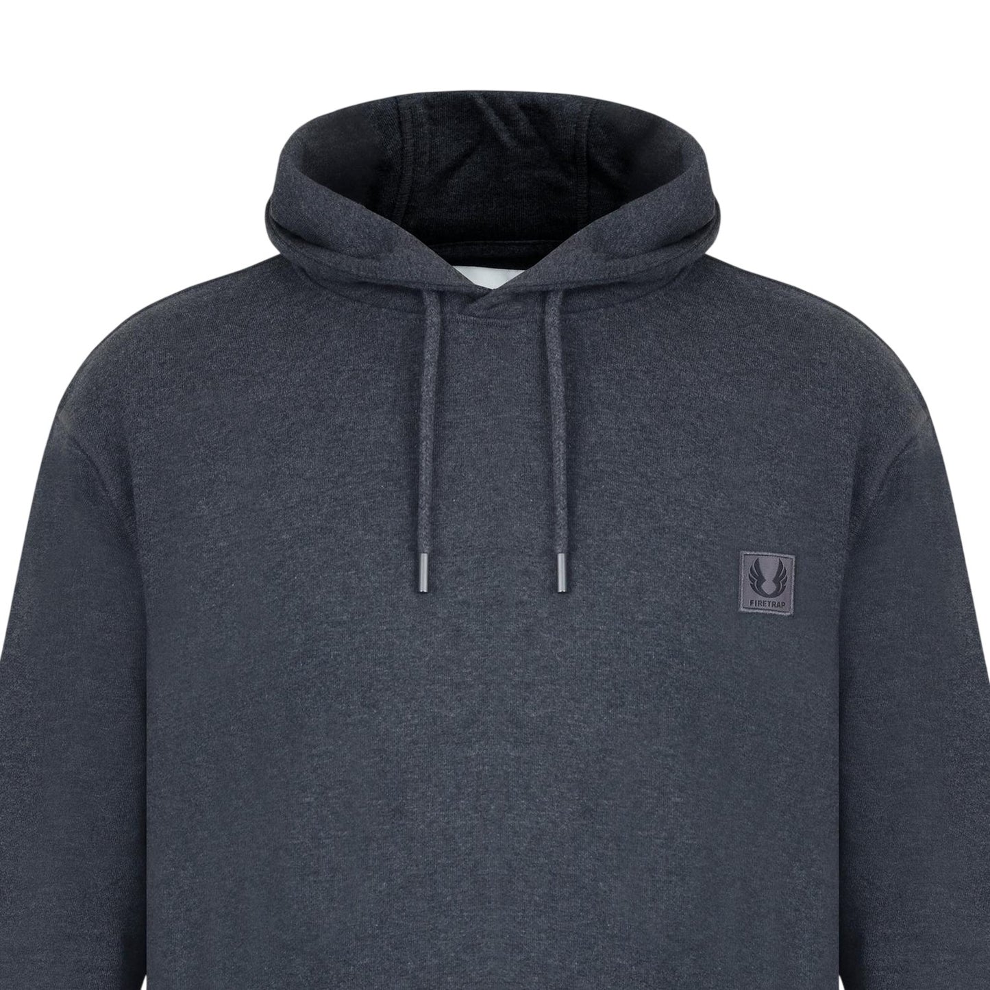 Charcoal Marl - Side - Firetrap Mens Drawstring Hoodie