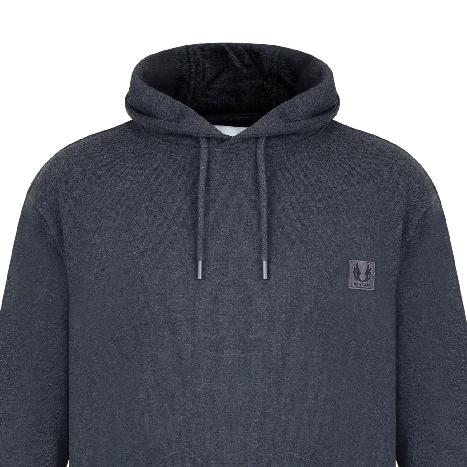 Charcoal Marl - Side - Firetrap Mens Drawstring Hoodie
