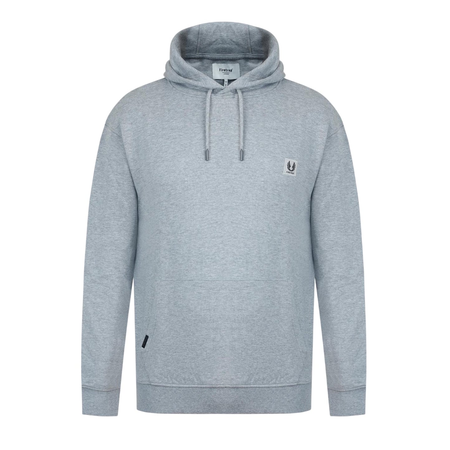 Grey Marl Marl - Front - Firetrap Mens Drawstring Hoodie