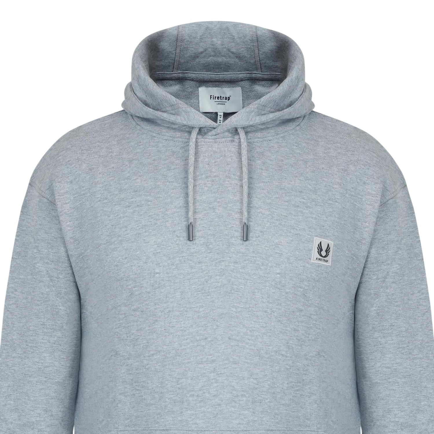 Grey Marl Marl - Side - Firetrap Mens Drawstring Hoodie