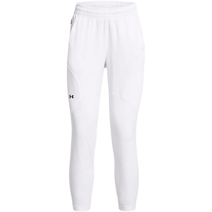 White - Front - Under Armour Womens-Ladies Unstoppable Logo Joggers
