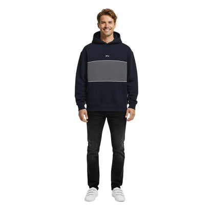 Navy - Lifestyle - Slazenger Mens Colour Block Drawstring Hoodie